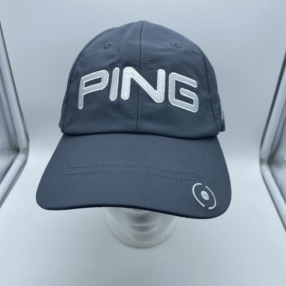 Ping Gray Hat Cap Strap-Back Polyester Spandex - image 3
